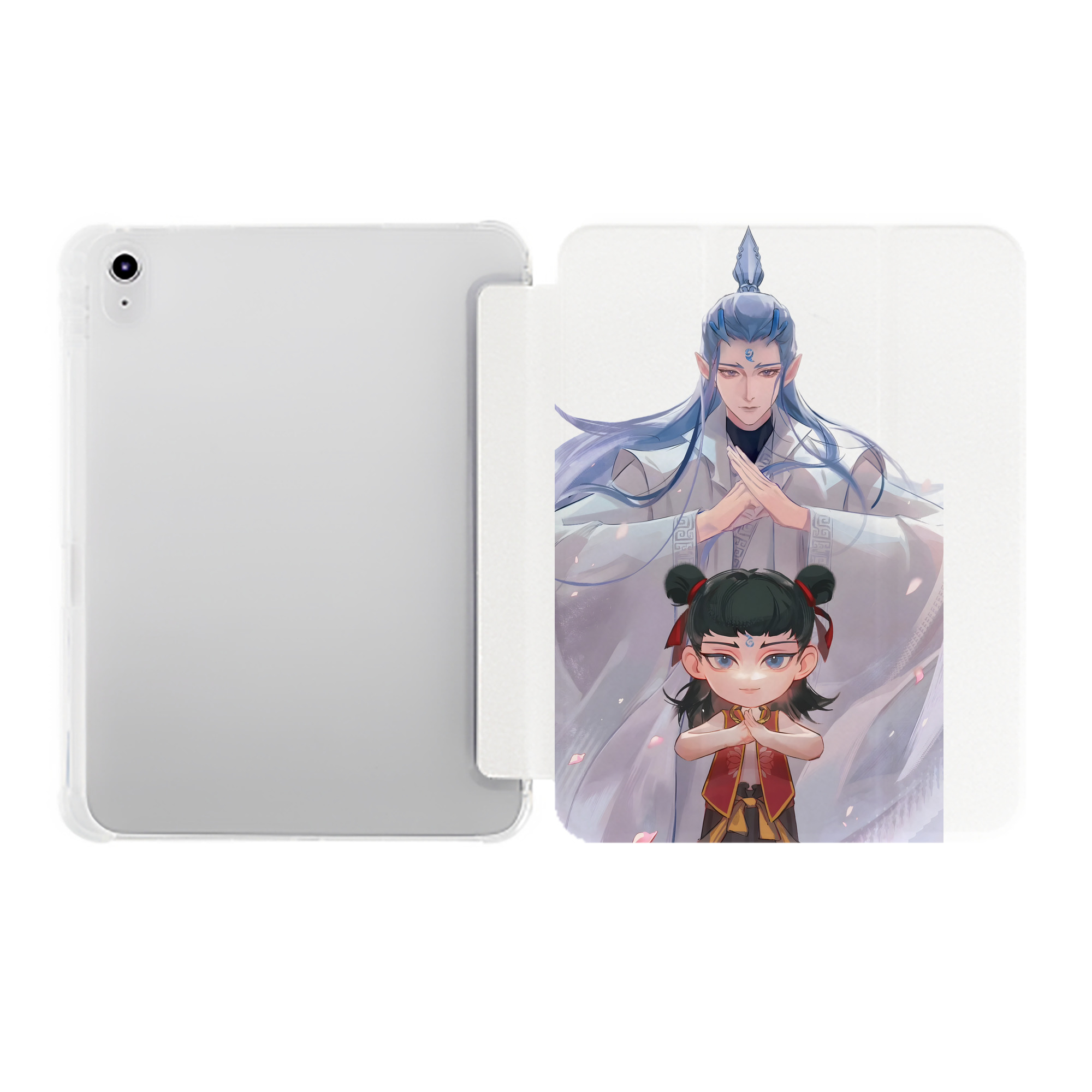 （画像用） Ne Zha 2 ナタ 魔童の大暴れ IPad ケース ペン収納付き 三つ折りスタンド PUレザー×シリコン 対応機種9.5/10.5/10.9インチ